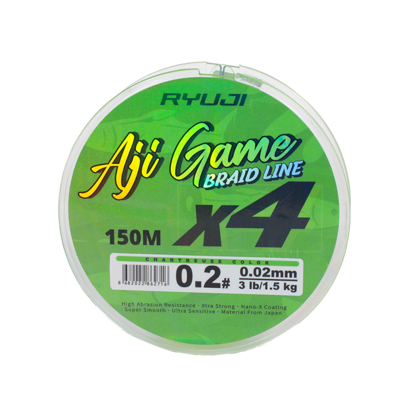 RYUJI AJI GAME 4X,150M, CHARTREUSE İP MİSİNA - 1