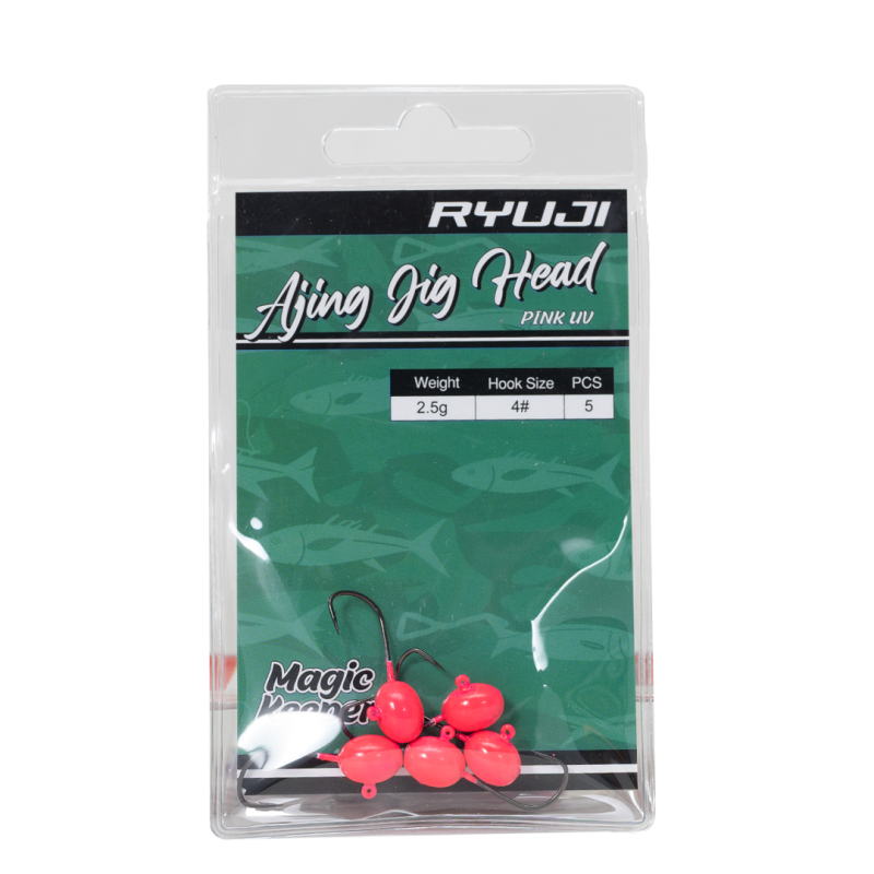 RYUJI AJING JIG HEAD PINK GLOW (5 ADET) - 2