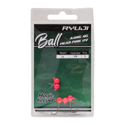 RYUJI BALL AJING PINK UV JIGHEAD İĞNE NO:10 (5 ADET) - 2