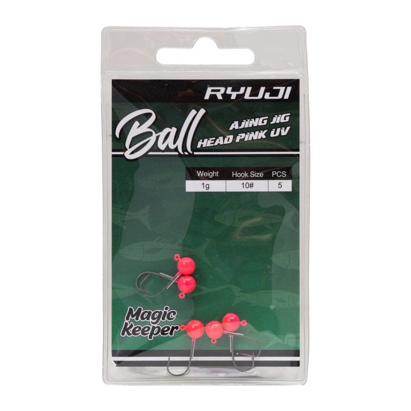 RYUJI BALL AJING PINK UV JIGHEAD İĞNE NO:10 (5 ADET) - 2