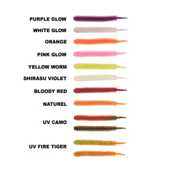 RYUJI JELLY WORM TPR 7.5CM, 20AD. - Ryuji