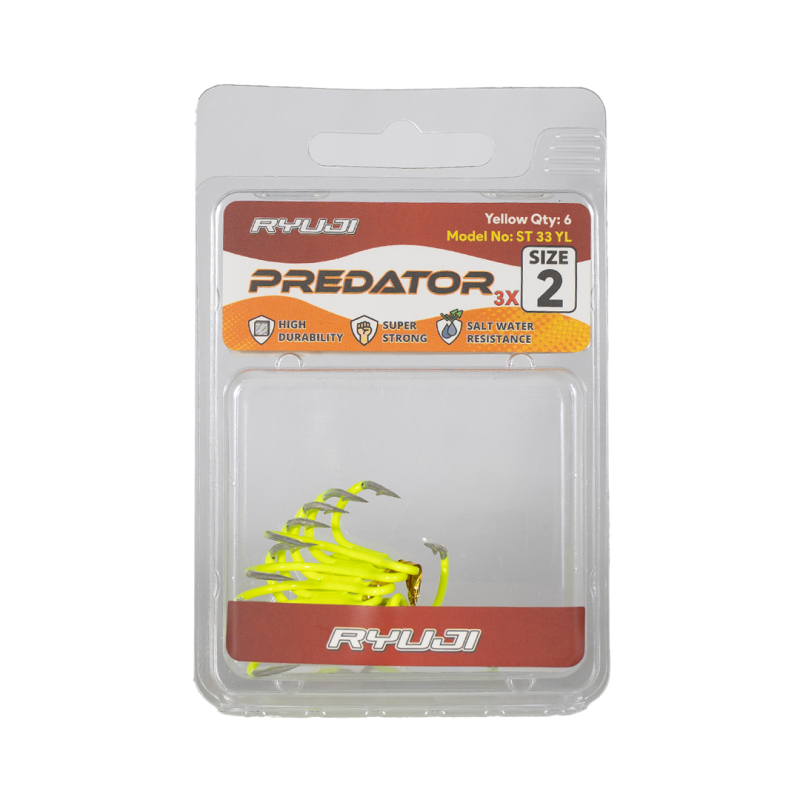 RYUJI PREDATOR ST33 YELLOW ÜÇLÜ İĞNE (6 ADET) - 2