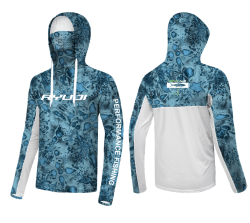 RYUJI UV PERFORMANCE HOODIE SHIRT+NECK, BLUE REEF - Ryuji