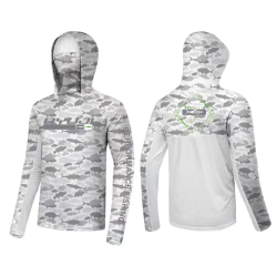 RYUJI UV PERFORMANCE HOODIE SHIRT+NECK, FISH WAVE - Ryuji