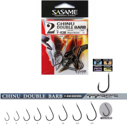 Sasame F-838 Chinu Double Barb Black Nickel İğne - Sasame